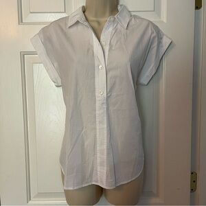 Women's Vineyard Vines Cap Sleeve 1/2 Button Down Henley Blouse Top Size 0